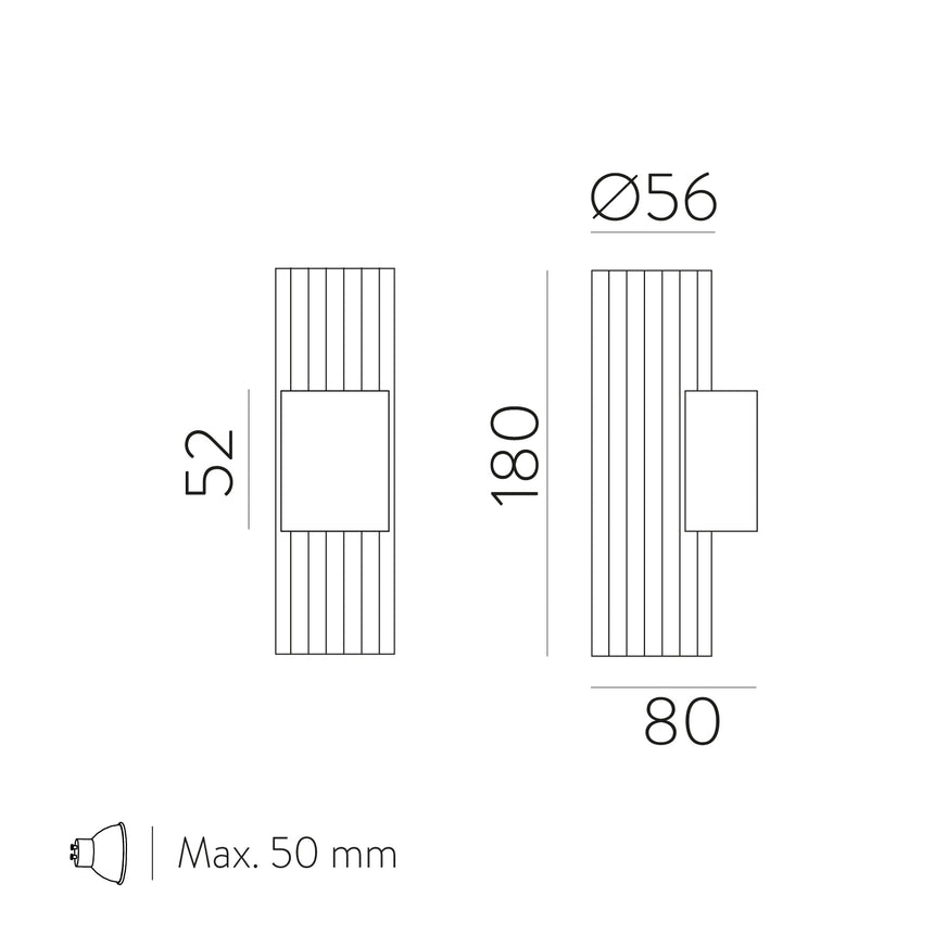 ACB Modrian Aplique Oro/Negro GU10 2x8W A3951180O