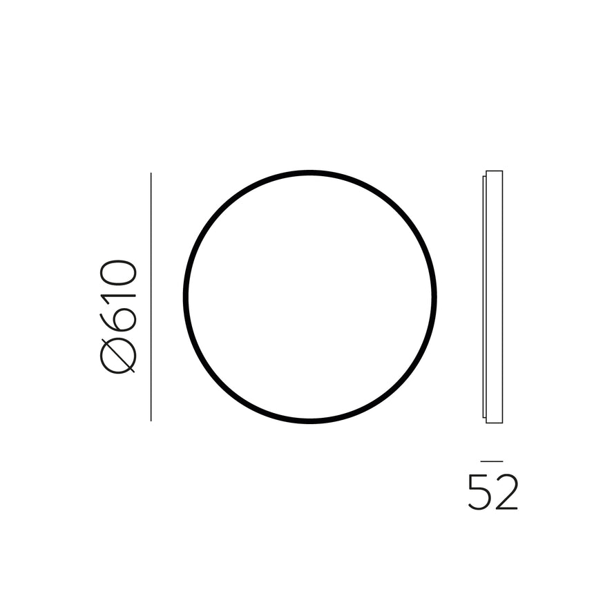 ACB Olbia Espejo baño Ø610 negro LED A3958000N