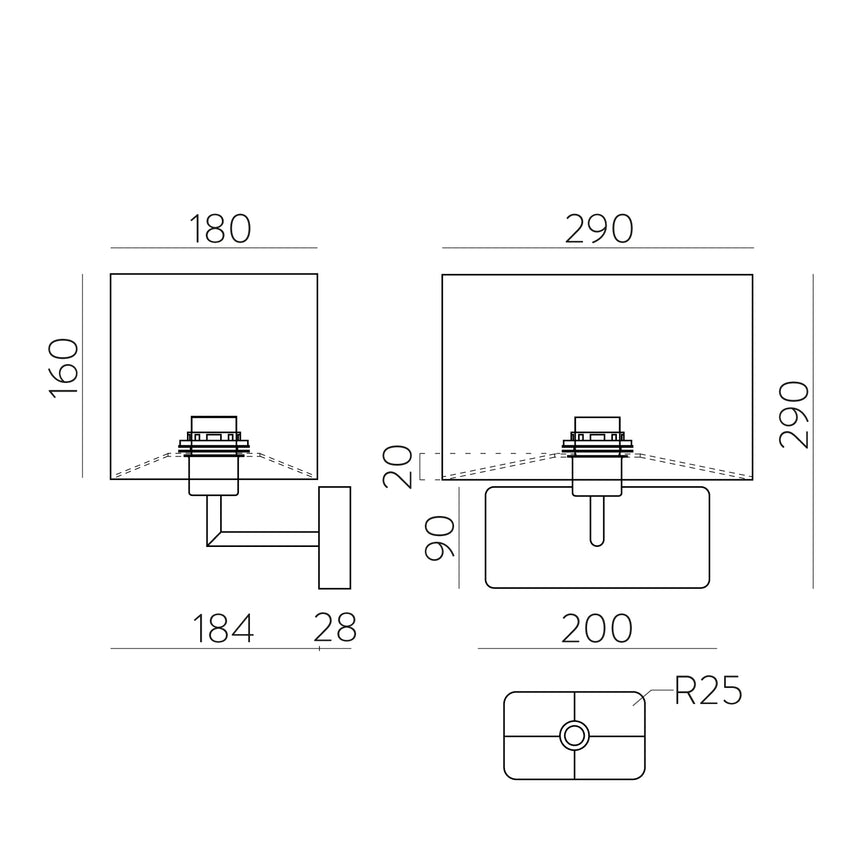 ACB Romeo aplique LED niquel mate E27 15W A3971080NM