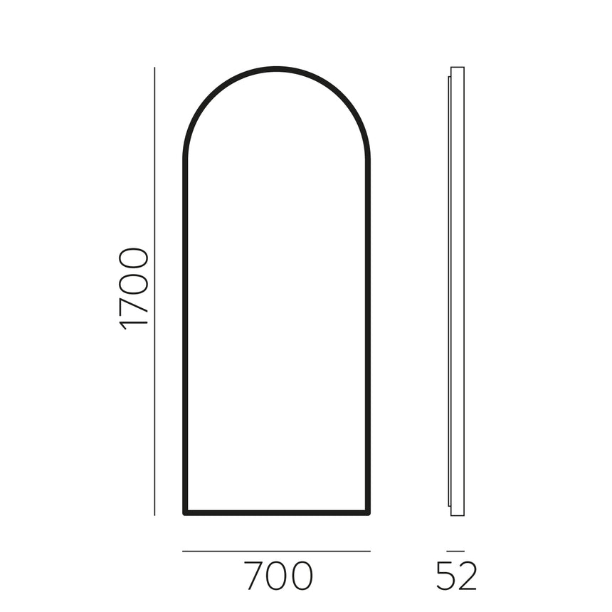 ACB Giorgia Espejo 170x70cm negro LED A3994100N