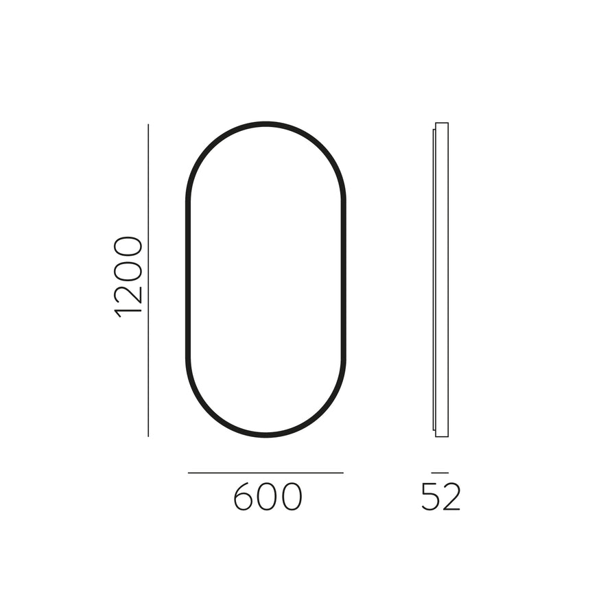 ACB Daniela Mirror 120x60cm Black LED A9755000N