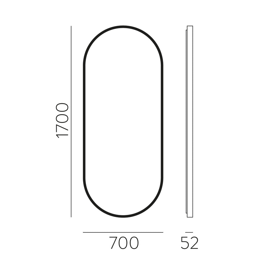 ACB Daniela Espejo 170x70cm negro LED A9755100N