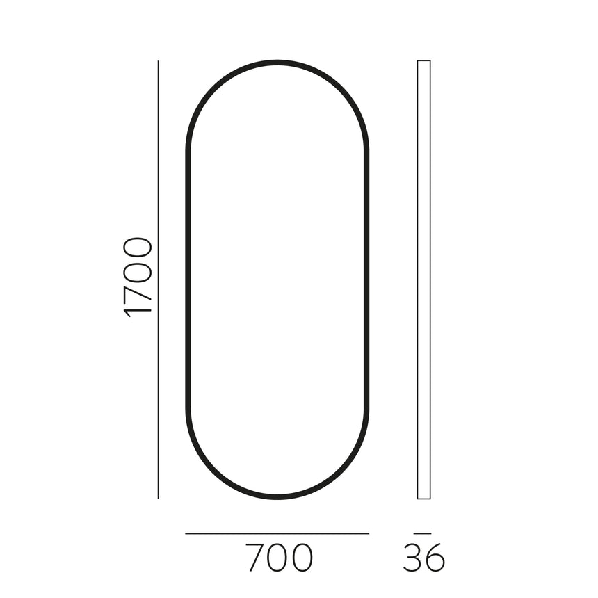 ACB Daniela Mirror 170x70cm black A9755140N