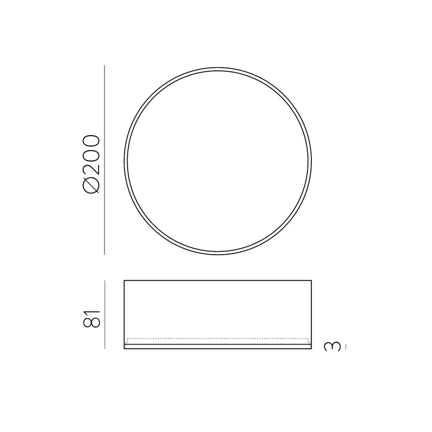 Plafón de techo ACB Alis negro texturado IP44 Ø20cm regulable P3998270NDP