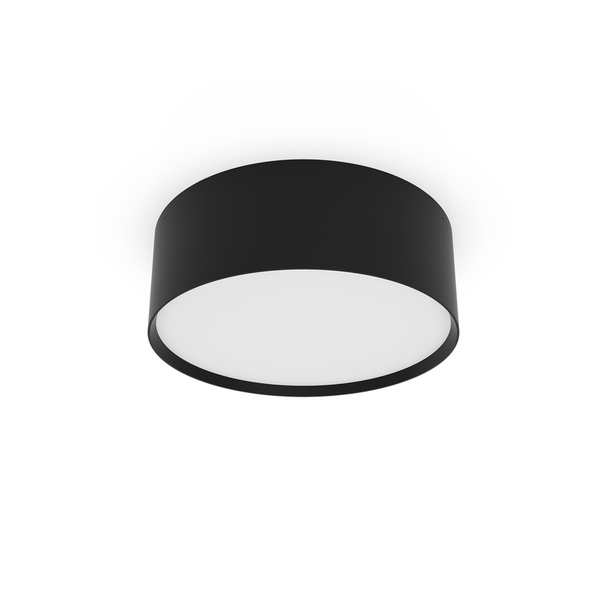 Plafón de techo ACB Alis negro texturado IP44 Ø20cm regulable P3998270NDP