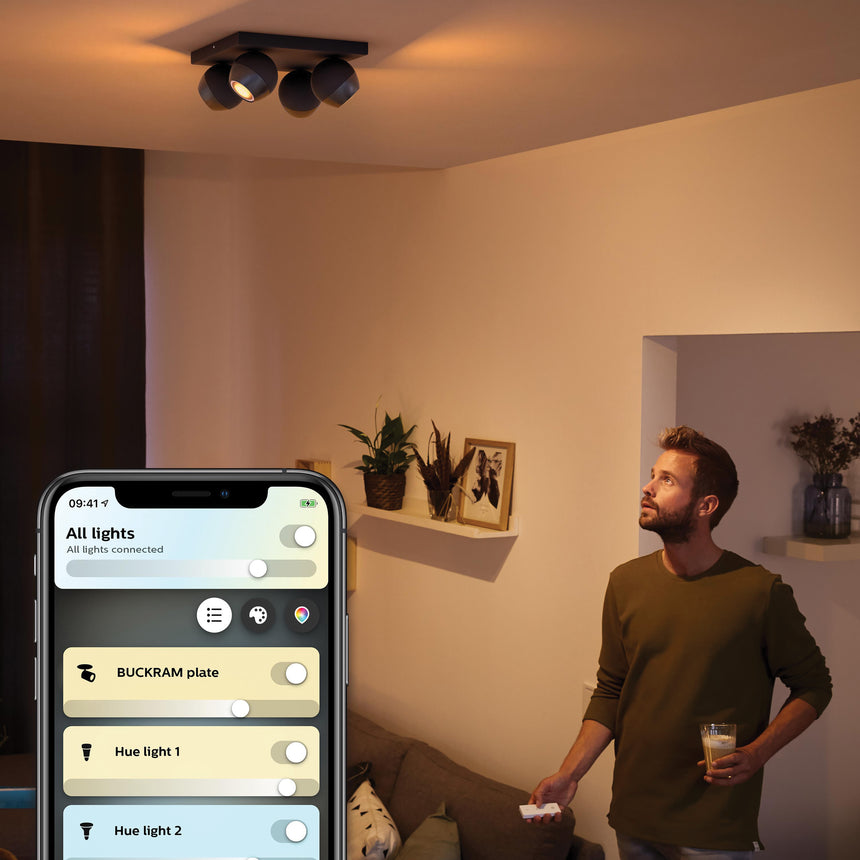 Philips Hue Foco Buckram negro White Ambiance 5W 350lm 33916300 - imagen 3