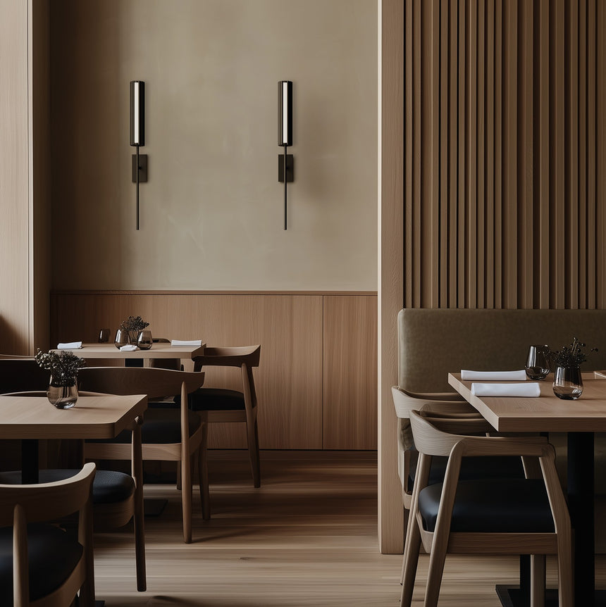 Aplique de pared Aromas Niro LED 8W perfil aluminio madera A1314