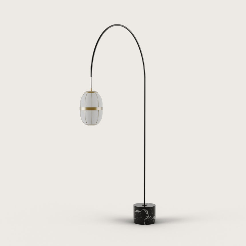 Lámpara de pie Aromas Pull G9 tela mármol 218 cm P1249