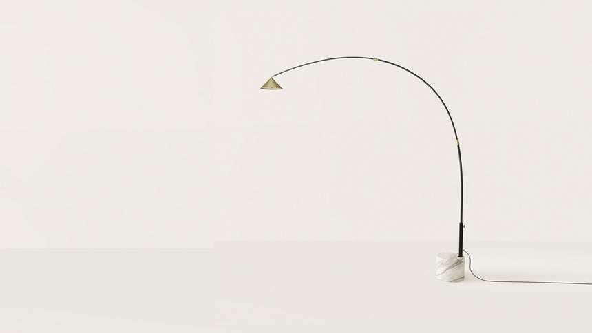 Lámpara de pie Aromas Hinoo LED 13W mármol acrílico 200 cm P1266