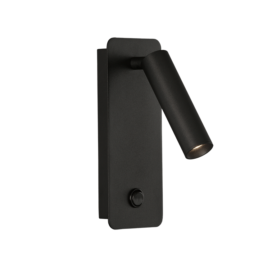 ACB Aron Wall Light 16/3240 Textured Black, 3W 3000K 315lm LED, CRI90, Integrated LED, With switch, Adjustable A32401N