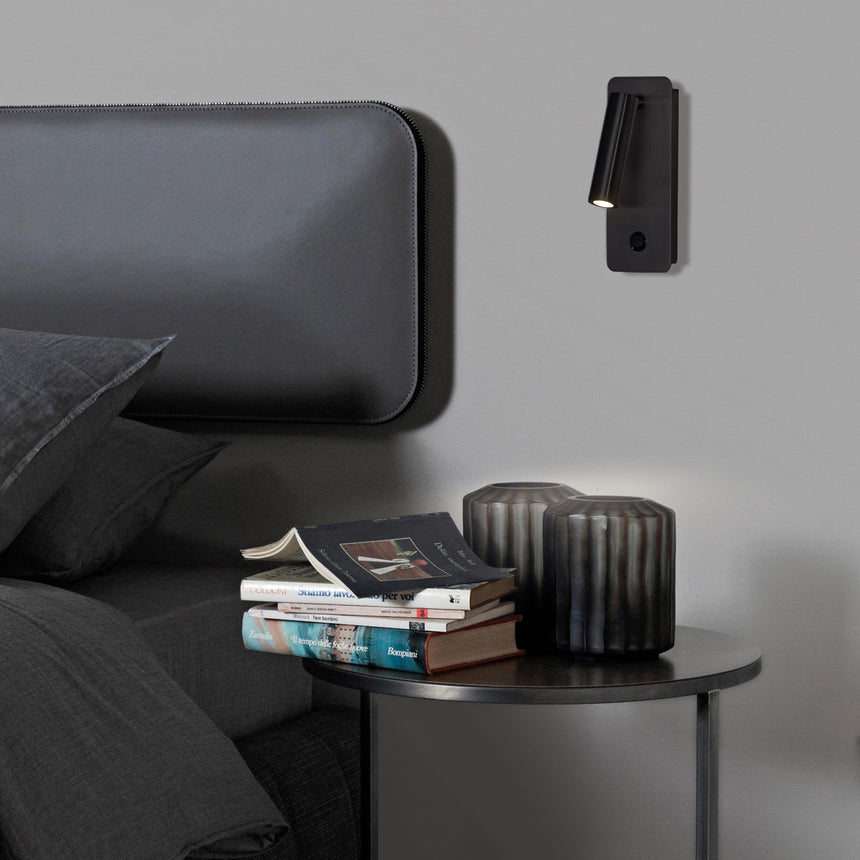 ACB Aron Wall Light 16/3240 Textured Black, 3W 3000K 315lm LED, CRI90, Integrated LED, With switch, Adjustable A32401N