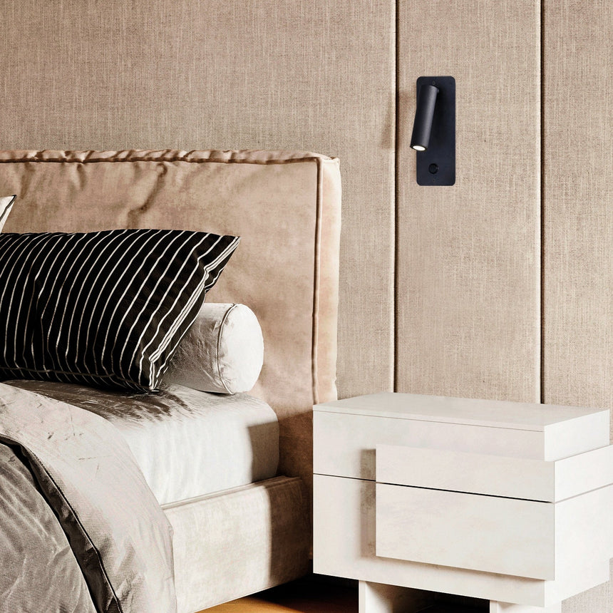 ACB Aron Empotrable LED Negro Texturado 3W 3000K interruptor E32401N