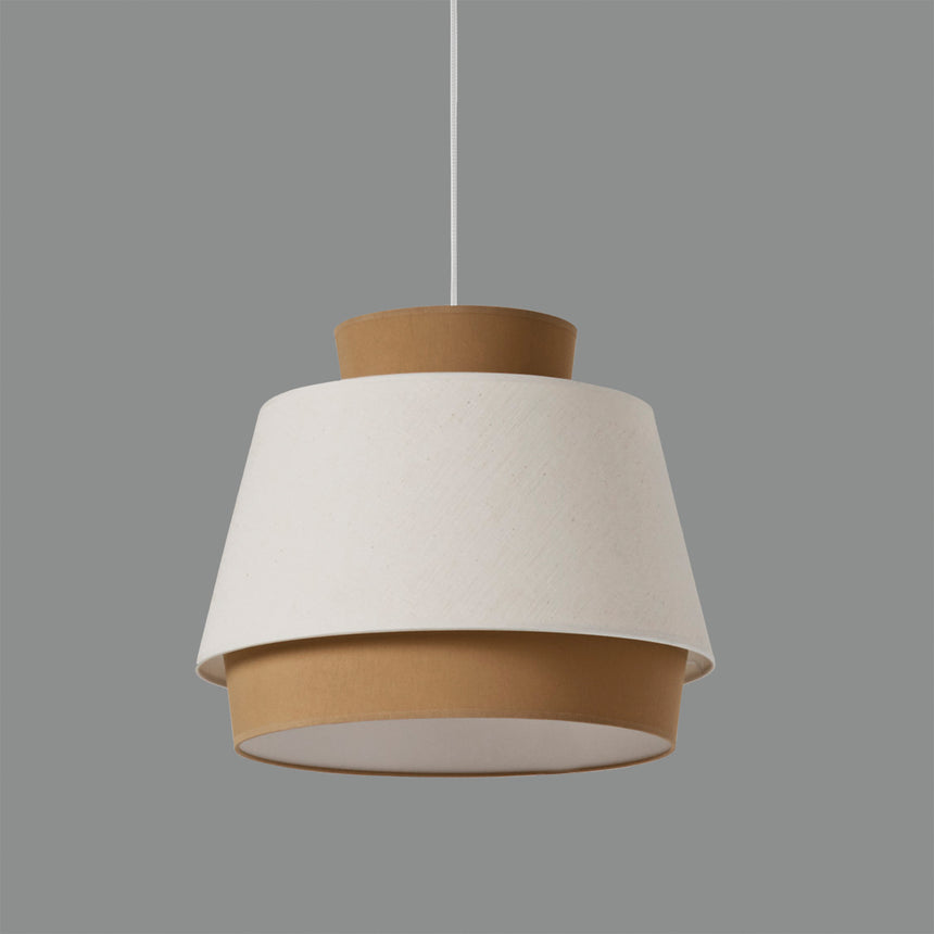 ACB Aspen Pendant Light 3916/45 Sand/Linen, White Text Kit, LED E27 15W, C391642ARLI