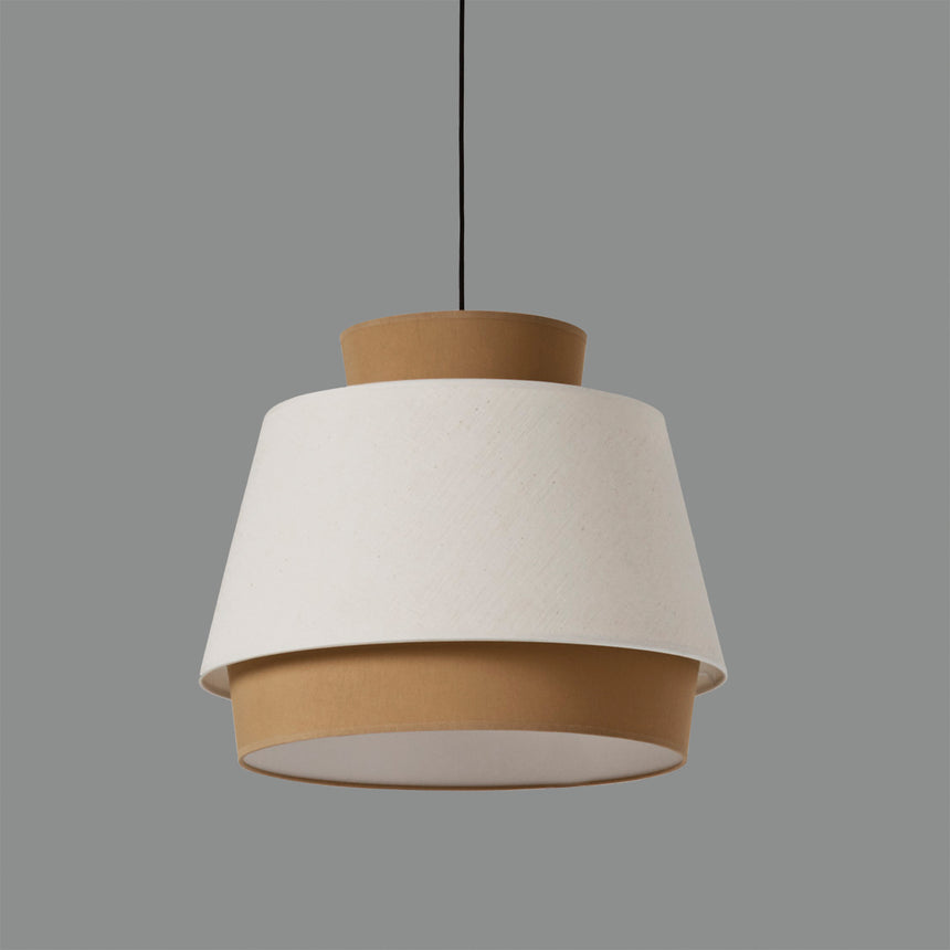 ACB Aspen Pendant Light 3916/45 Sand/Linen, Black Text Kit, LED E27 15W, C39164ARLI