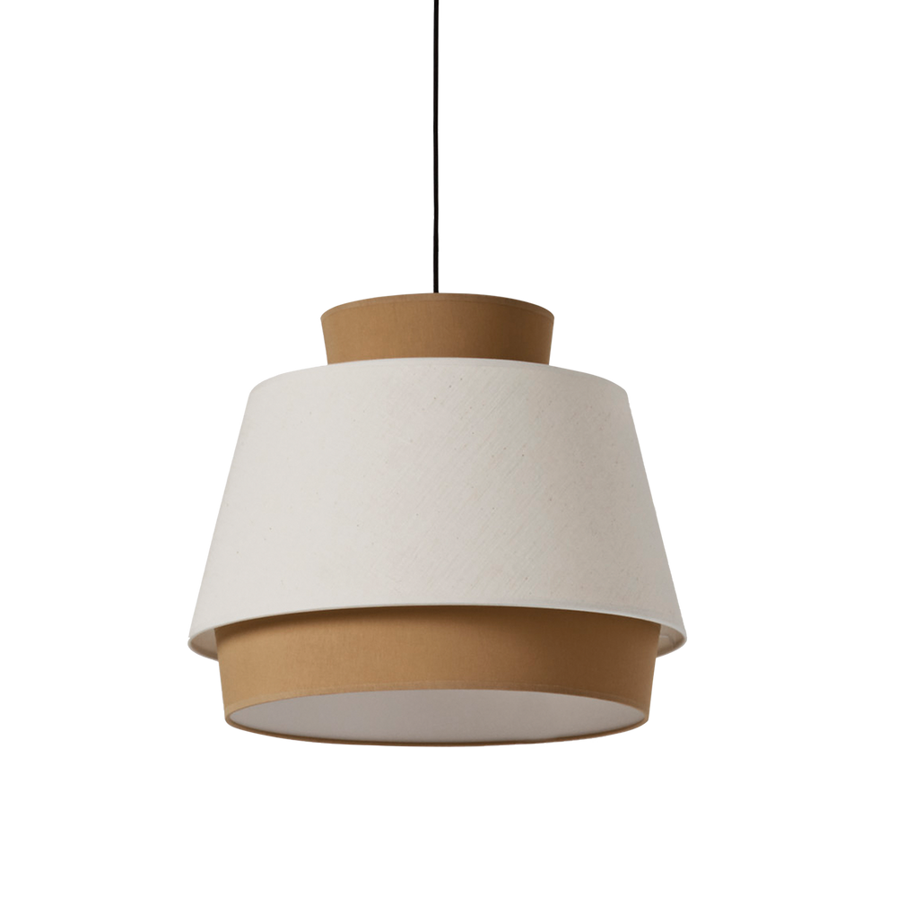 ACB Aspen Pendant Light 3916/45 Sand/Linen, Black Text Kit, LED E27 15W, C39164ARLI