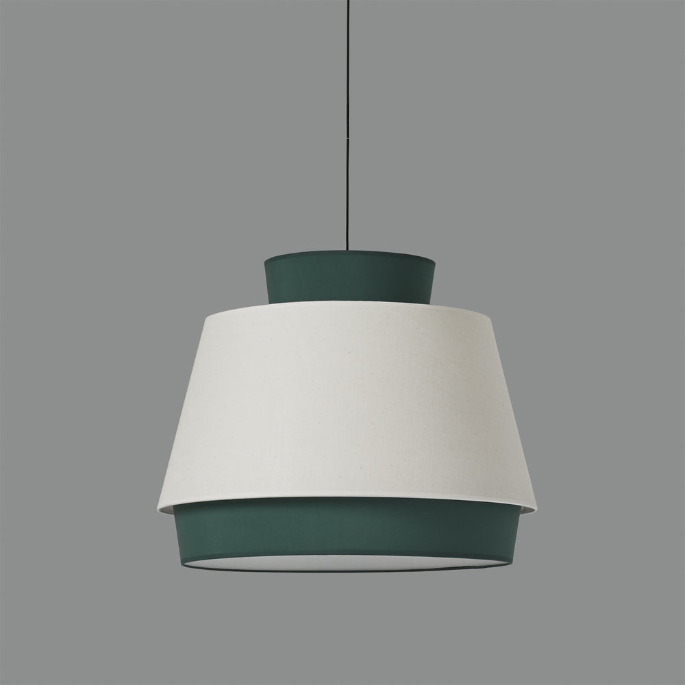 ACB Aspen Pendant Light 3916/45 Green/Linen, Black Text Kit, LED E27 15W, C39164VELI