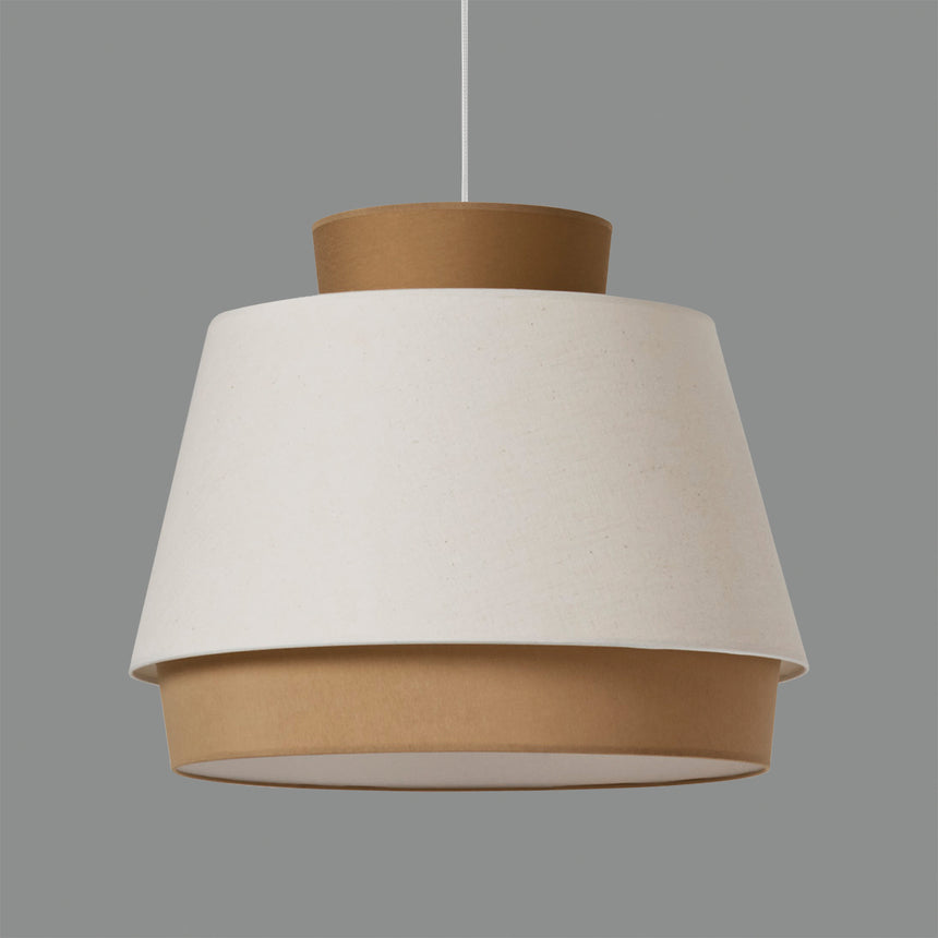 ACB Aspen Pendant Light Sand Linen Kit White LED E27 C391662ARLI