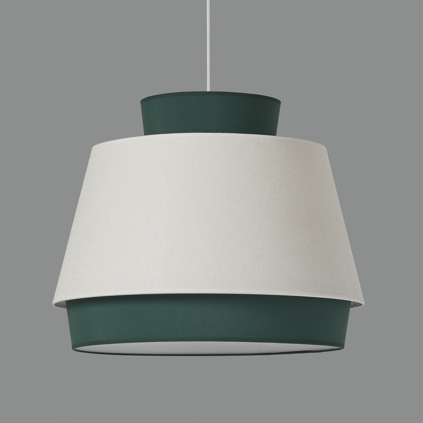 ACB Aspen Linen Green Pendant Light Kit White LED E27 C391662VELI