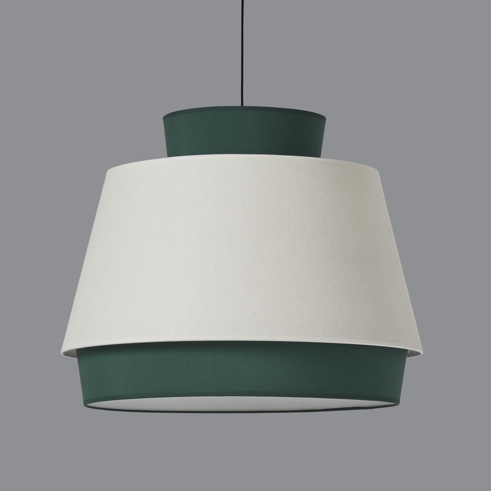 ACB Aspen Linen Green Pendant Light Kit Black LED E27 C39166VELI