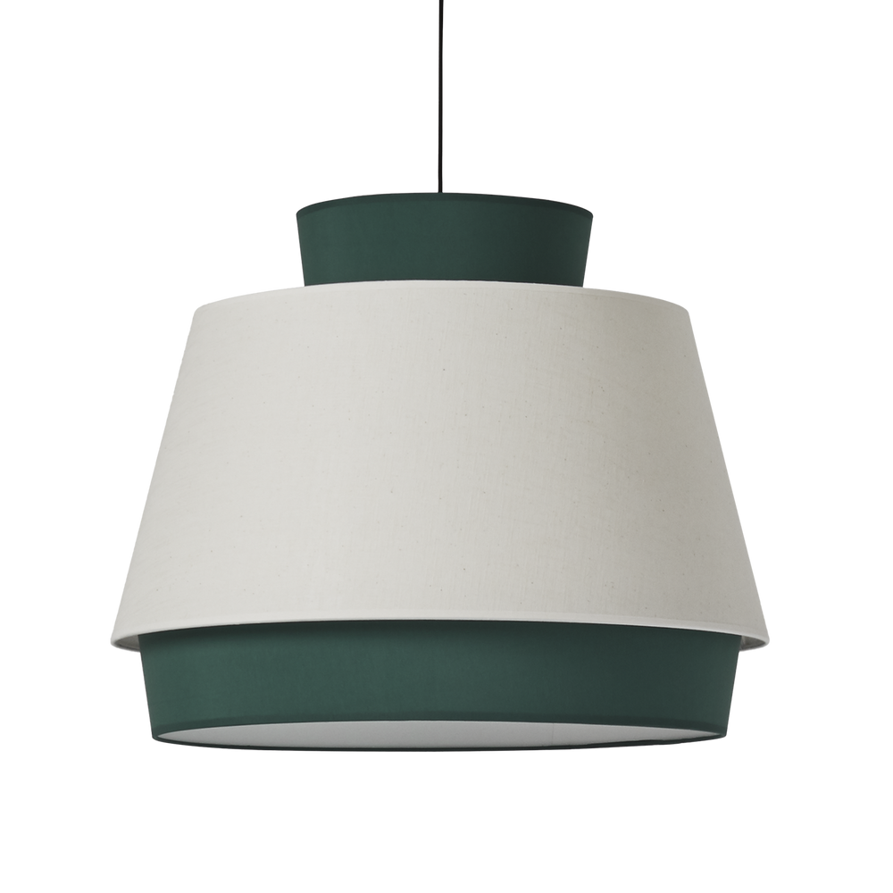 ACB Aspen Linen Green Pendant Light Kit Black LED E27 C39166VELI