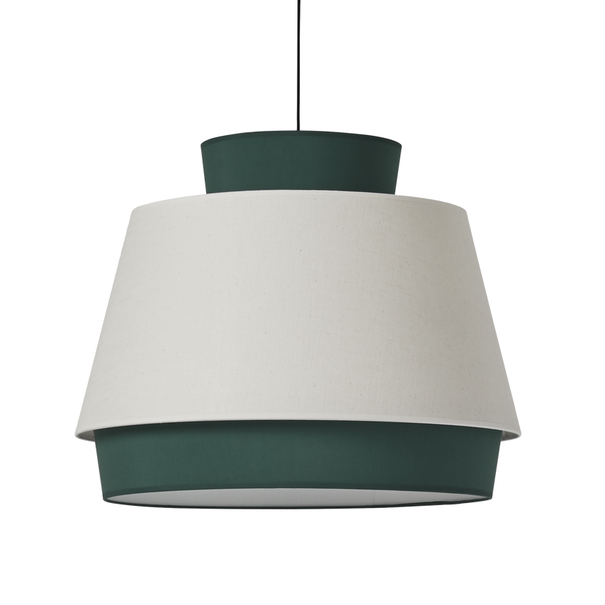 ACB Aspen Linen Green Pendant Light Kit Black LED E27 C39166VELI