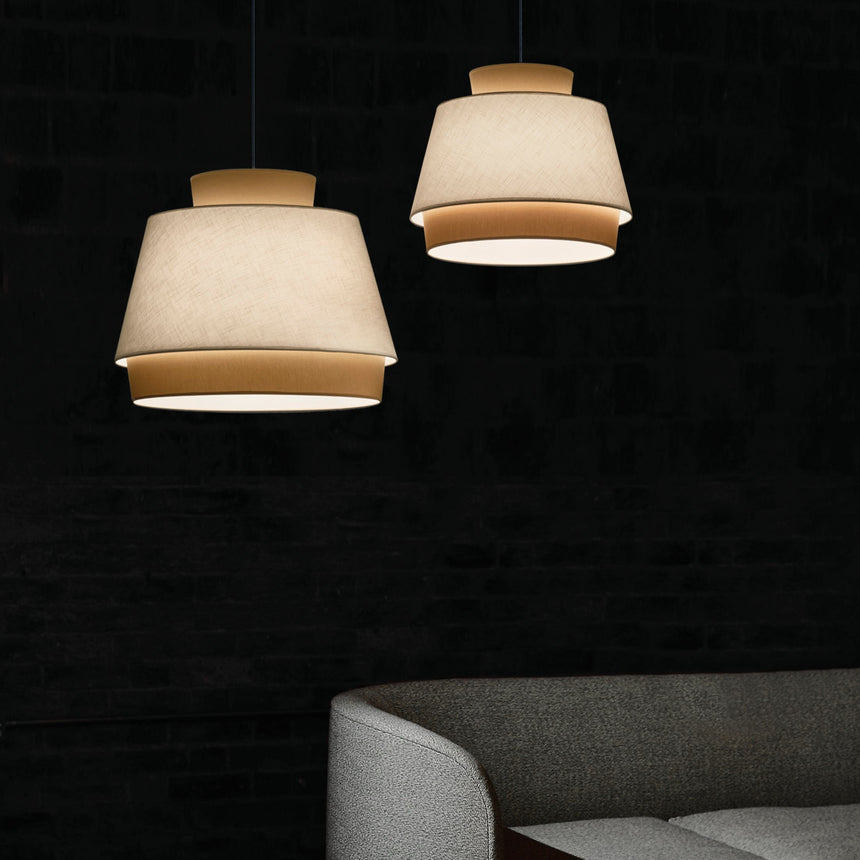 ACB Aspen Lámpara de techo colgante arena lino Kit negro LED E27 C39166ARLI