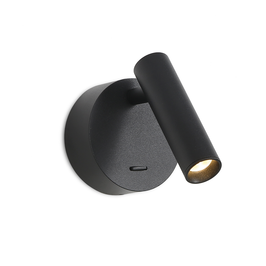 ACB Atria Aplique LED Negro Texturado 3W 3000K interruptor Orientable A3925000N