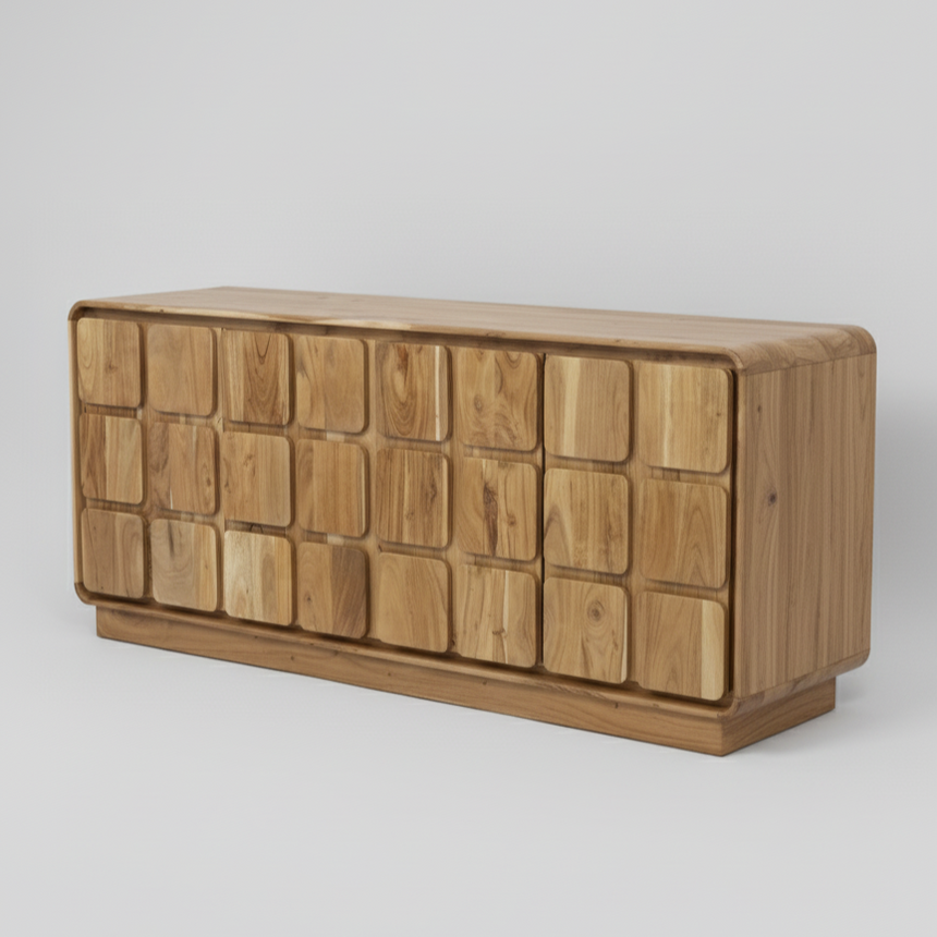 Aparador madera mango 4 puertas 180x40x80cm 39496