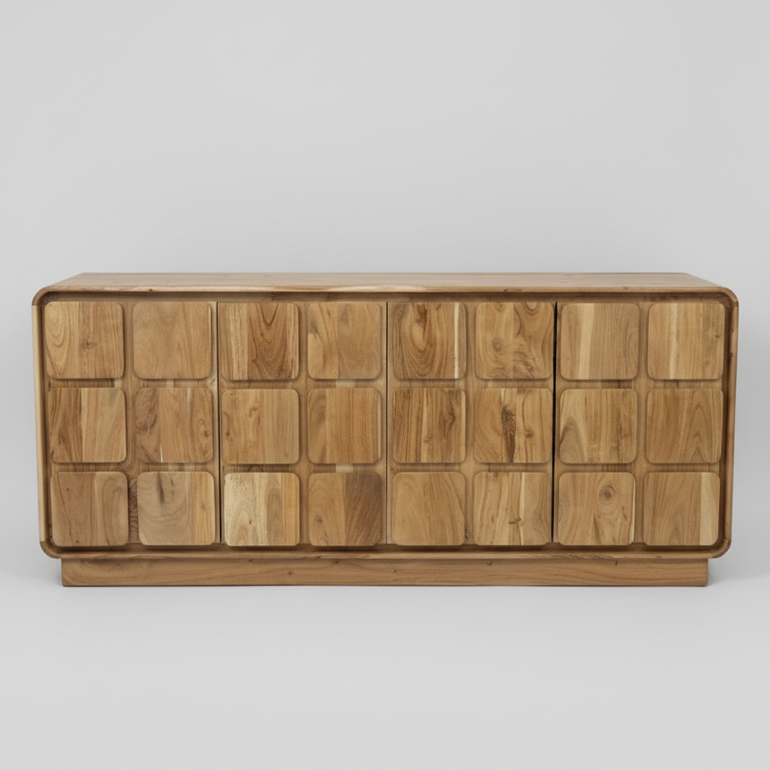 Aparador madera mango 4 puertas 180x40x80cm 39496