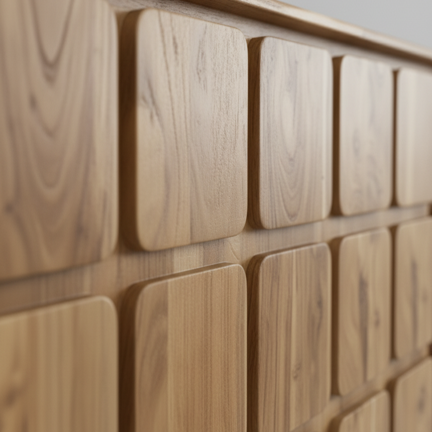 Aparador madera mango 4 puertas 180x40x80cm 39496