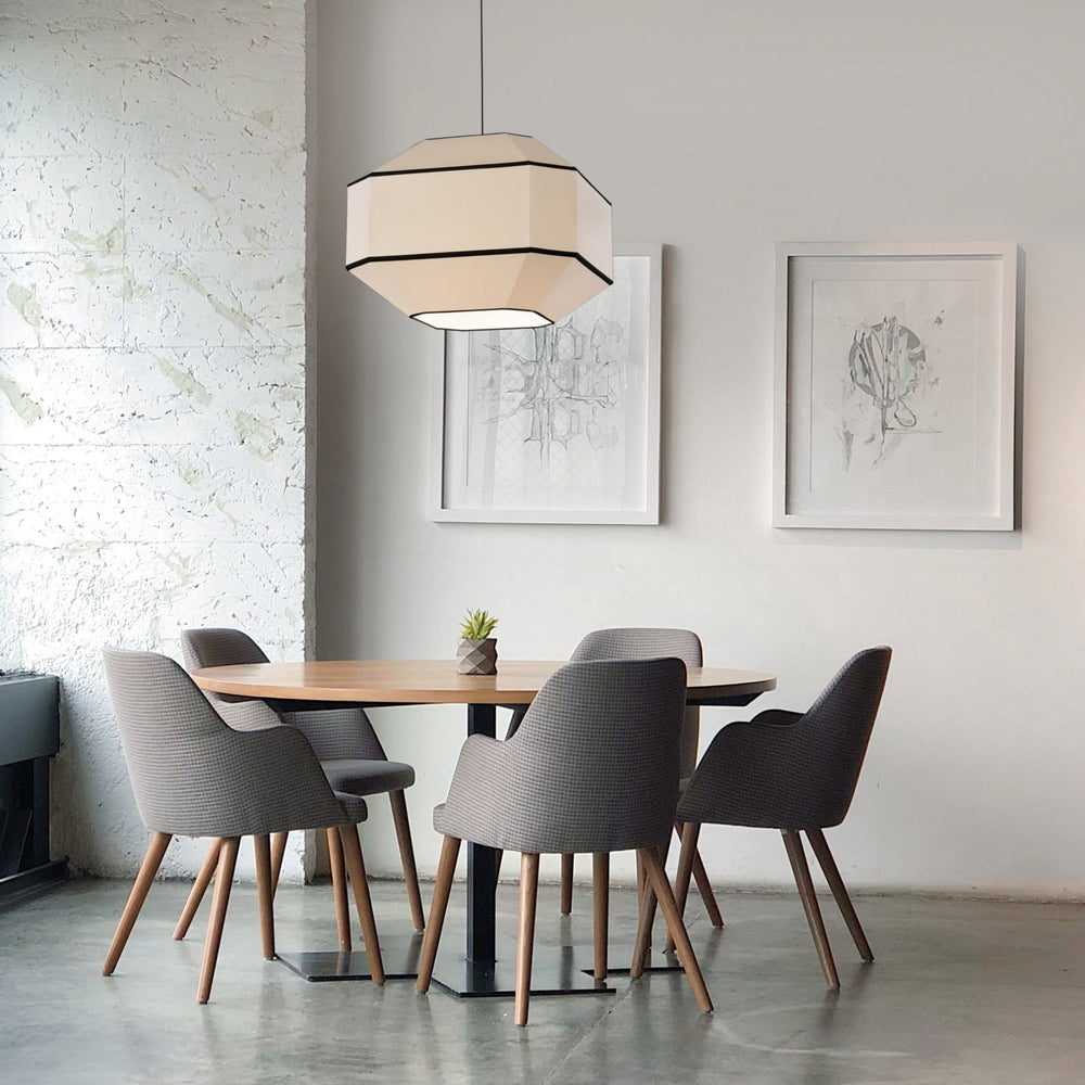 ACB Bauhaus Pendant Ceiling Lamp White Black Kit White LED E27 C3917482BN