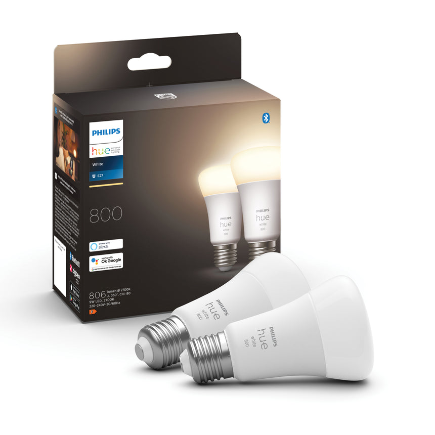 Philips Hue Bombilla 2 luces White Ambiance E27 9W 800lm 31902800