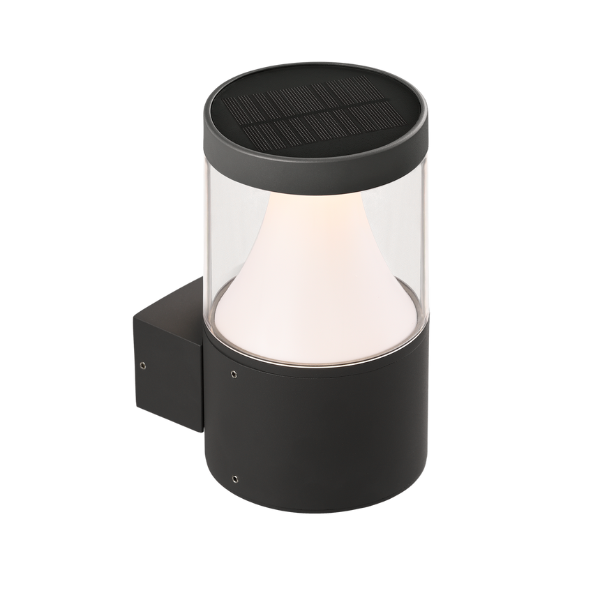 ACB Brisk Aplique Solar LED 3W 3000K IP65 batería antracita texturado AS2085000GR