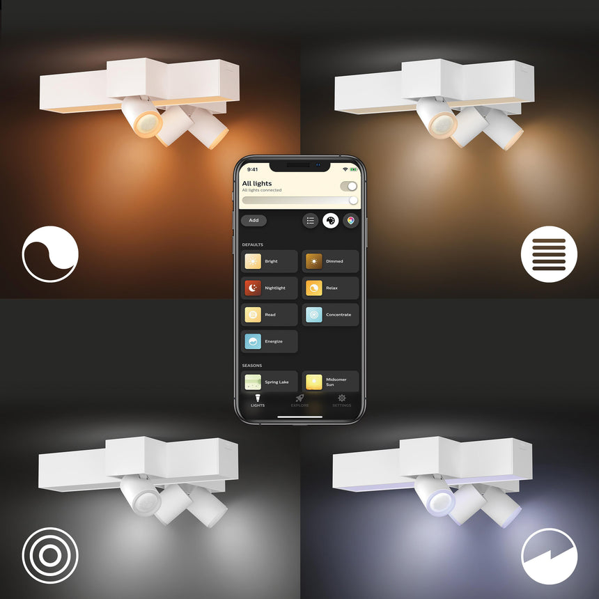 Philips Hue White and Color Ambiance Foco Centris blanco RGBW 25W 2960lm 8720169318731