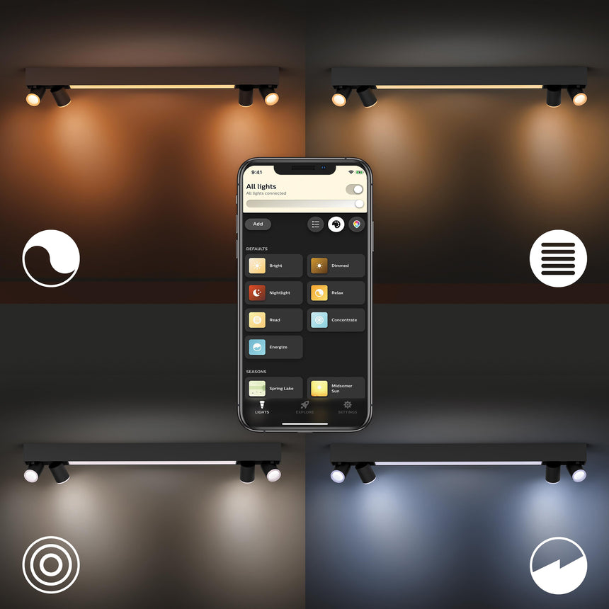 Philips Hue White and Color Ambiance Foco Centris negro RGBW 40W 5060730P7 350lm - imagen 6