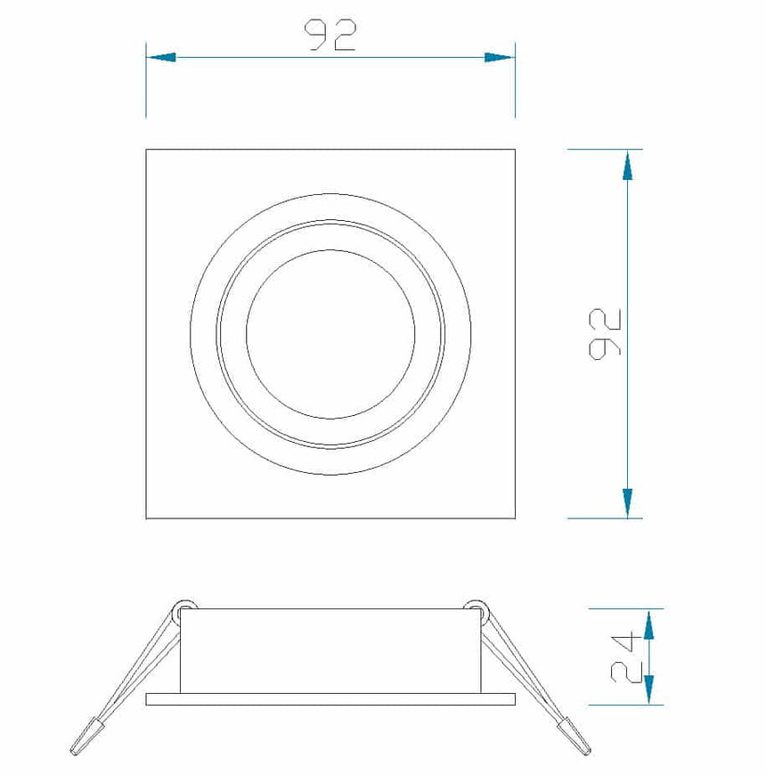 Mantra Basico GU10 Spot Empotrable gris C0006