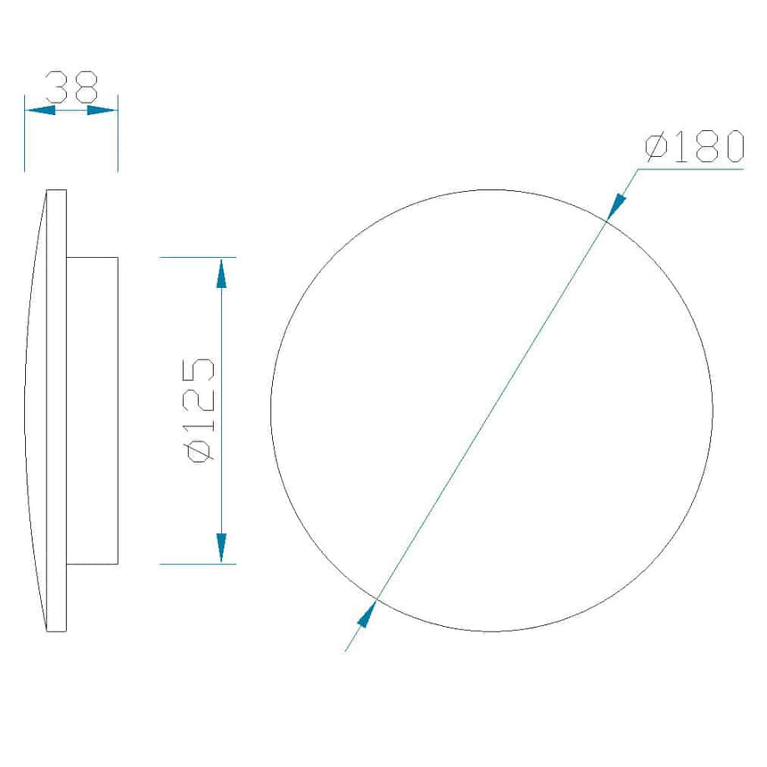 Plano de medidas - Mantra Bora Bora Aplique LED negro C0132