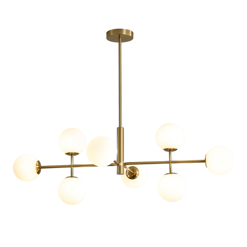 ACB Doris lámpara techo colgante oro viejo/opal LED G9 8x C382082O