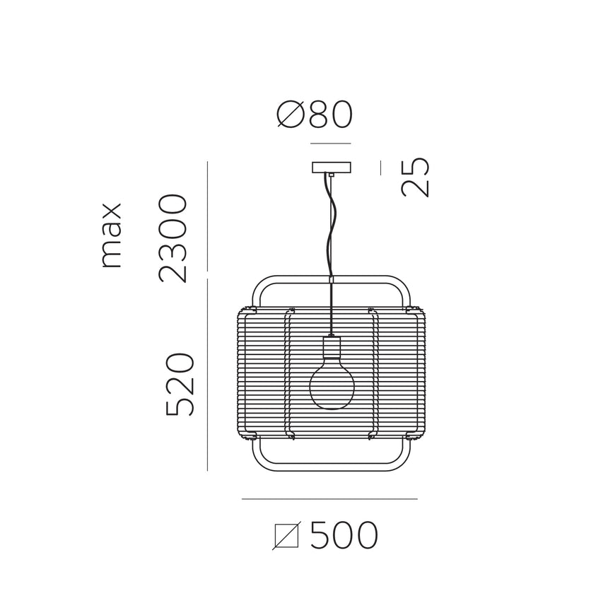 ACB Corda Pendant Light 3901/50 Textured Black/Black, LED E27 15W, C39015NN
