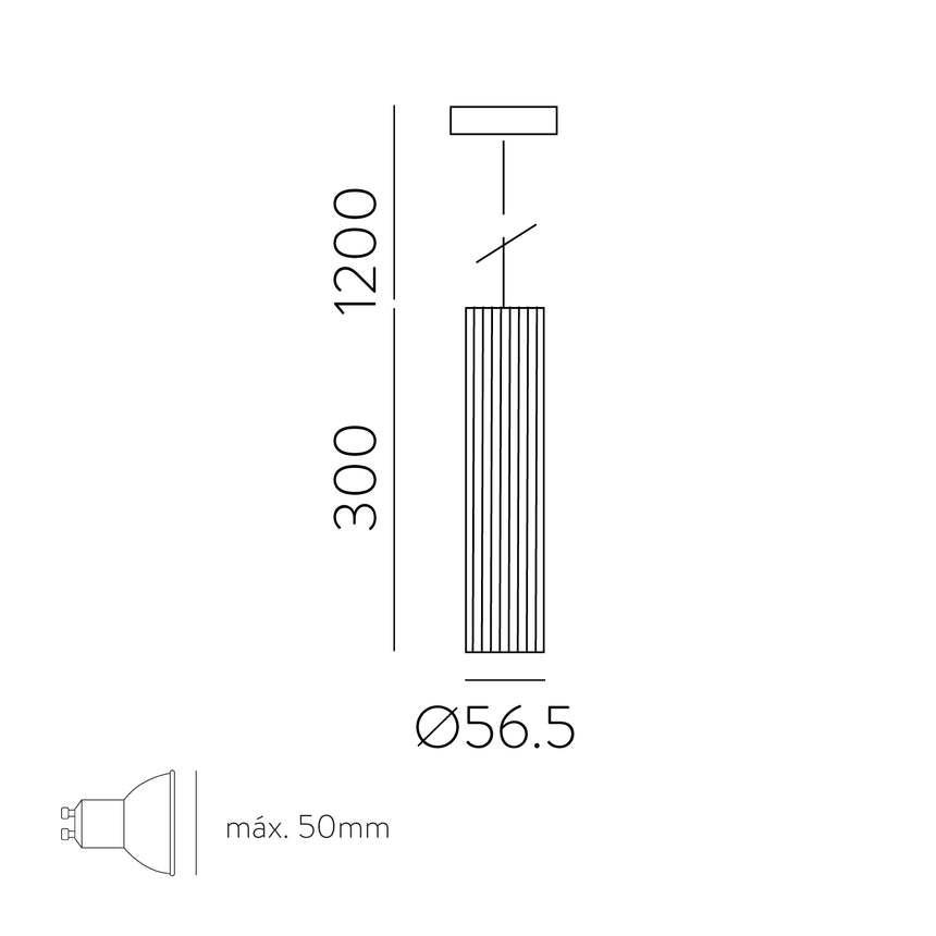 ACB Modrian Lámpara techo colgante LED GU10 8W blanco C3951080B