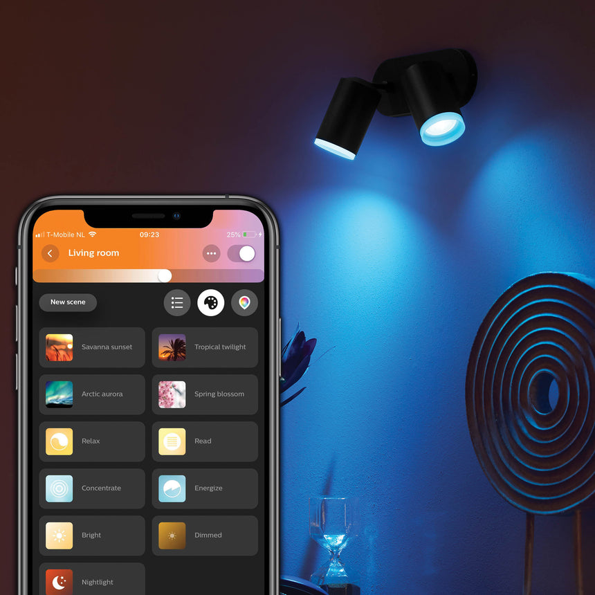 Philips Hue White and Color Ambiance Foco 2 luces Fugato negro RGBW 4,2W 800lm 8720169319271 - imagen 3