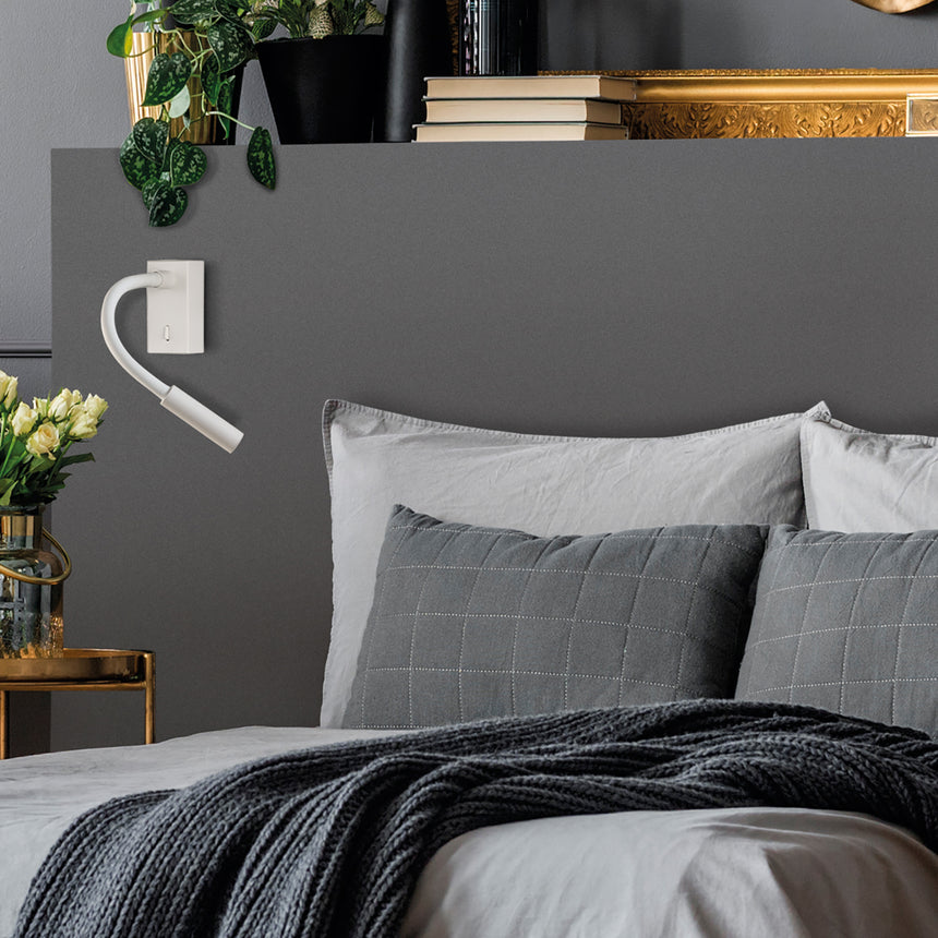 ACB Cio Aplique LED 3W 3000K con interruptor orientable blanco texturado A3239101B