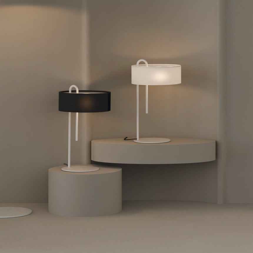 ACB Clip Sobremesa 8178 blanco texturado LED E27 15W Interruptor de cable S8178081B