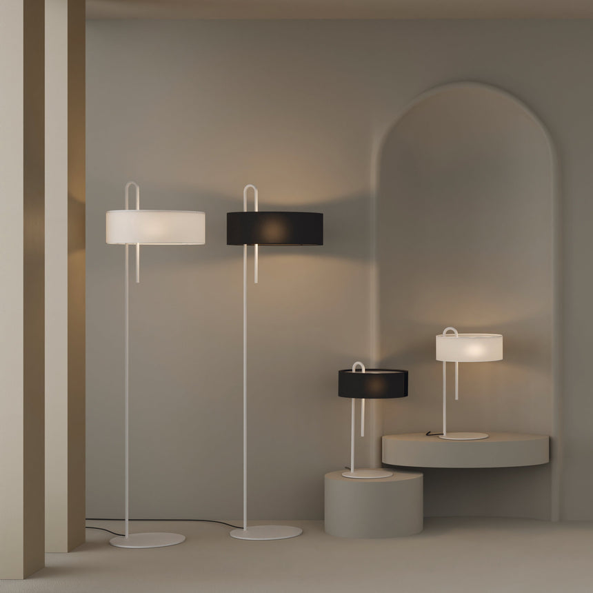 ACB Clip Lámpara de pie LED blanco/negro E27 H8178081BN