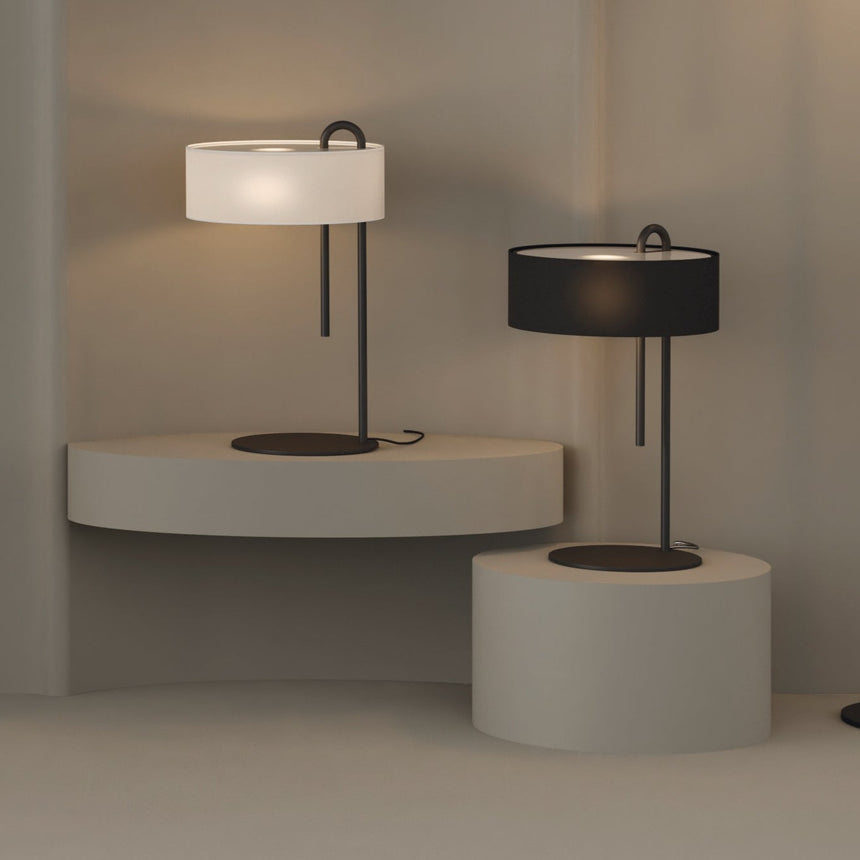 ACB Clip Table Lamp 8178 Textured Black/White, LED E27 15W, I, Cable Switch S8178081NB