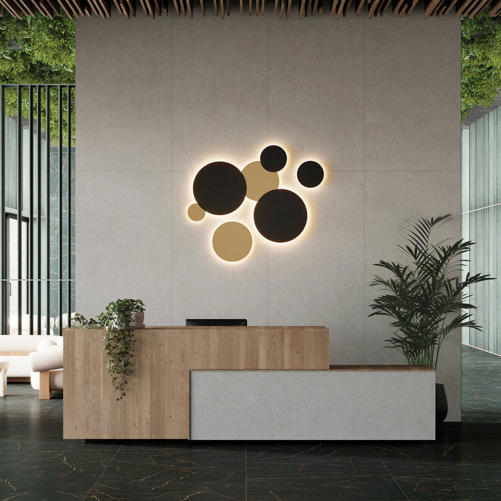 ACB Combo Wall Lamp 16/3966-20 Technical Gold, LED 10W 640lm, CRI90 IP65, integrated LED, Kelvin 2700K-3000K Slide Switch A3966070O