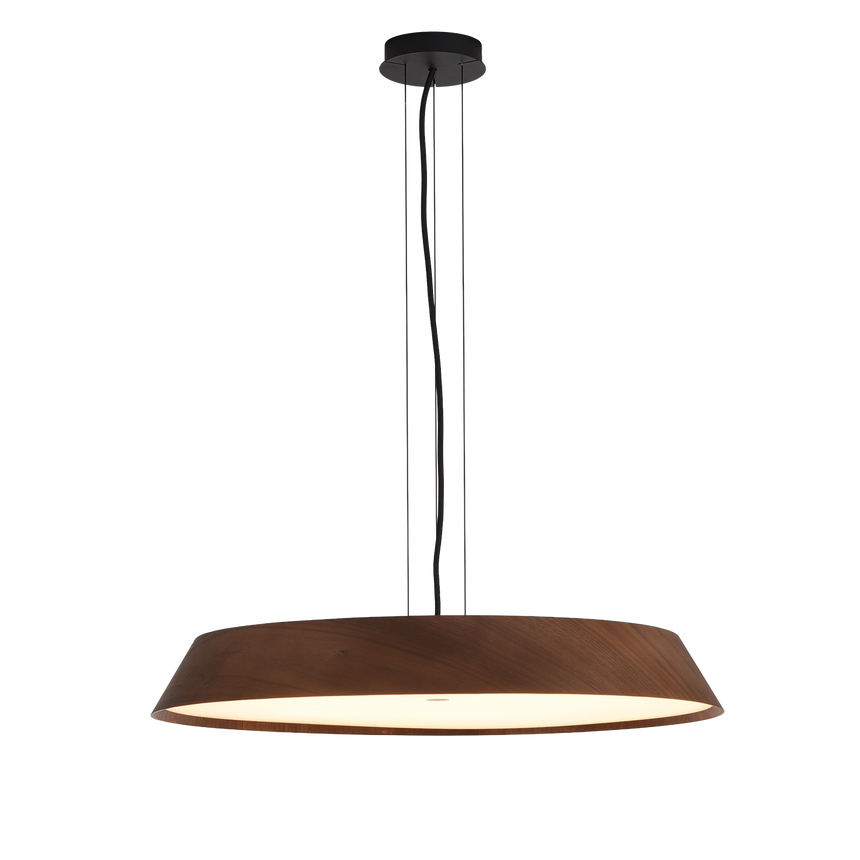 Lámpara de techo colgante ACB Cora Madera Nogal y Negro Texturado Ø61cm regulable C4015070WALDT