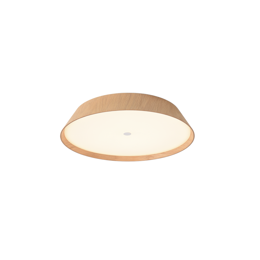 Plafón de techo ACB Cora Madera Haya y Blanco Texturado Ø42cm regulable P4015170OAKDT - vista alternativa