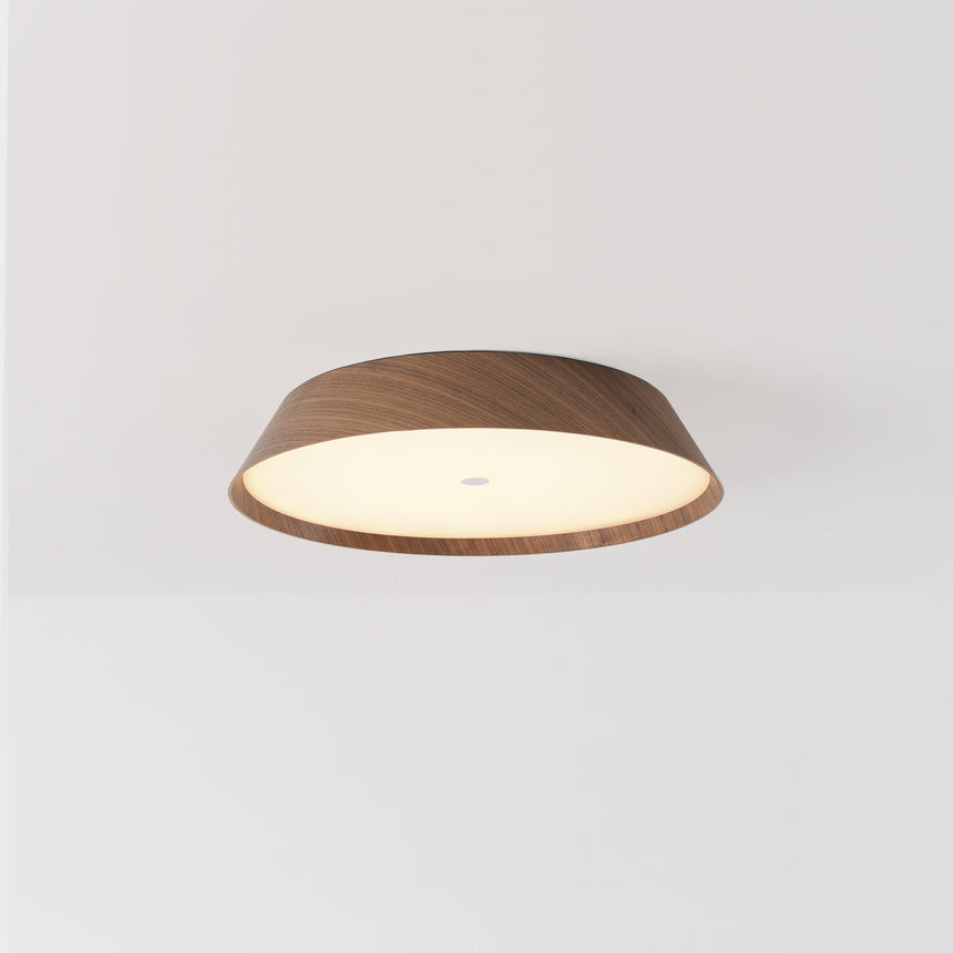 Plafón de techo ACB Cora Madera Nogal y Negro Texturado Ø42cm P4015170WAL
