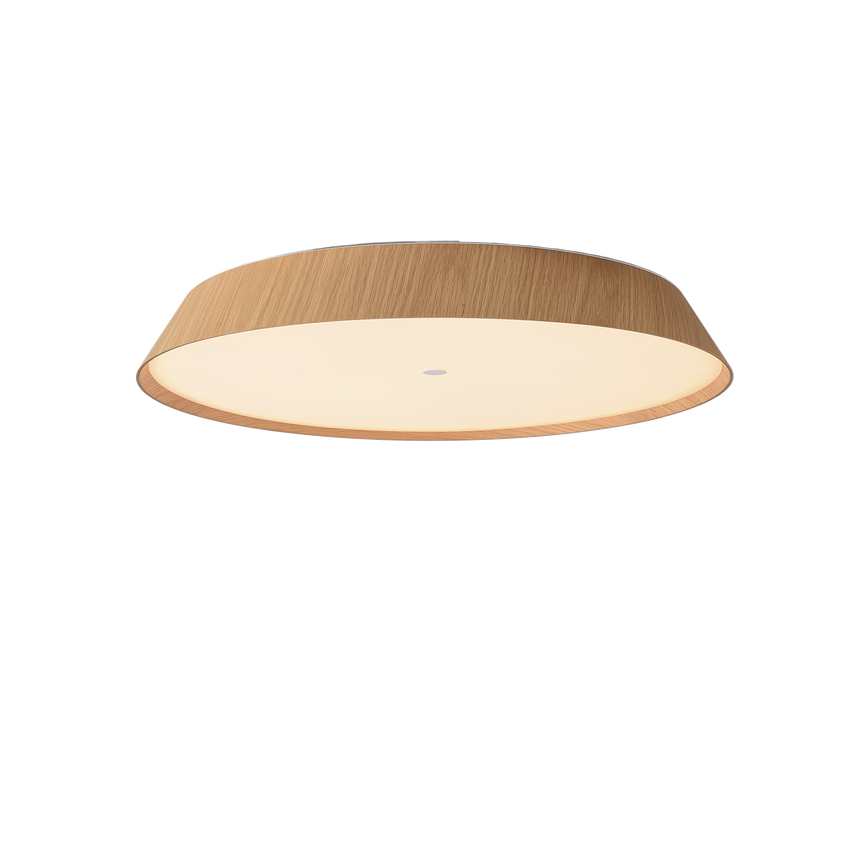 Plafón de techo ACB Cora Madera Haya y Blanco Texturado Ø61cm regulable P4015270OAKDT - vista alternativa